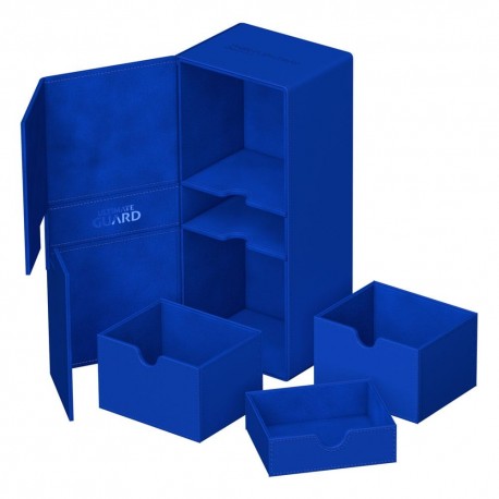 Estojo azul Twin Flip'n'Tray com bandejas removíveis para cartas