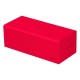 Caixa Ultimate Guard Twin Flip`n`Tray vermelha aberta com bandejas.