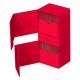 Caixa Ultimate Guard Twin Flip`n`Tray vermelha aberta com bandejas.