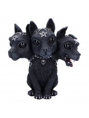 Figura Diabarkus de tres cabezas en poliresina, pintada a mano