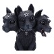 Figura Diabarkus com três cabeças em polirresina, pintada à mão