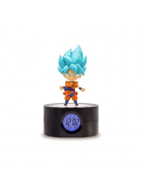 Despertador Dragon Ball Super con figura de Goku en la parte superior