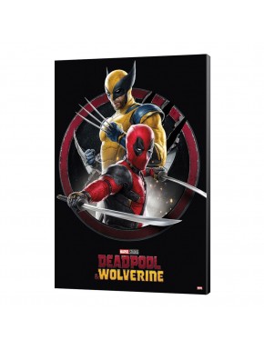 Pôster de madeira Deadpool e Wolverine em ação