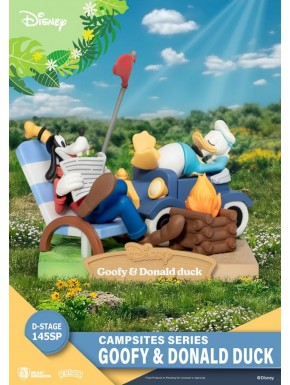 Diorama PVC Goofy y Donald Duck en camping