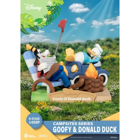 Diorama PVC Goofy y Donald Duck en camping