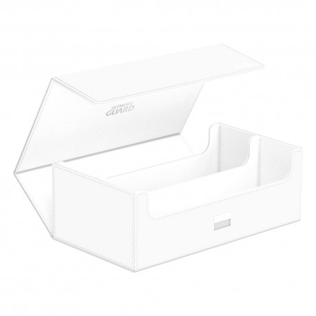 Caixa branca Ultimate Guard Arkhive 800+ aberta com cartas e caixas