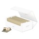 Caixa branca Ultimate Guard Arkhive 800+ aberta com cartas e caixas