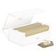 Caixa branca Ultimate Guard Arkhive 800+ aberta com cartas e caixas