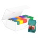 Caixa branca Ultimate Guard Arkhive 800+ aberta com cartas e caixas