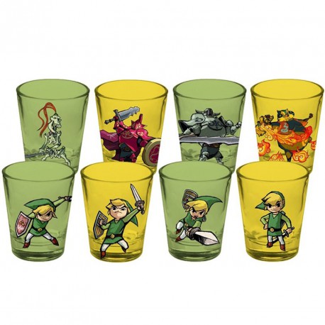 Set of 4 glasses shot glass Zelda