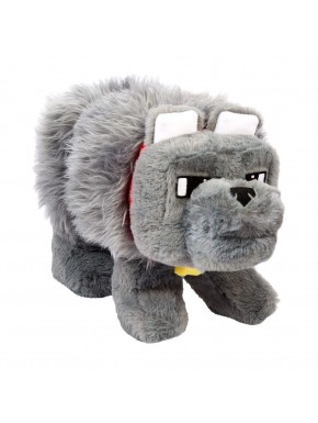 Peluche sonoro Dennis el Lobo de Minecraft, 20 cm.