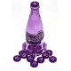 Botella réplica Nuka Cola Grape de Fallout en púrpura con tapones.