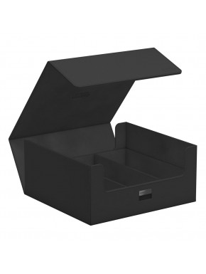 Caja Ultimate Guard Treasurehive 90+ negra abierta.