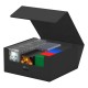 Caja Ultimate Guard Treasurehive 90+ negra abierta.