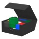 Caja Ultimate Guard Treasurehive 90+ negra abierta.