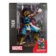 Statue Marvel de Thor avec cape rouge et marteau.