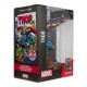 Statue Marvel de Thor avec cape rouge et marteau.