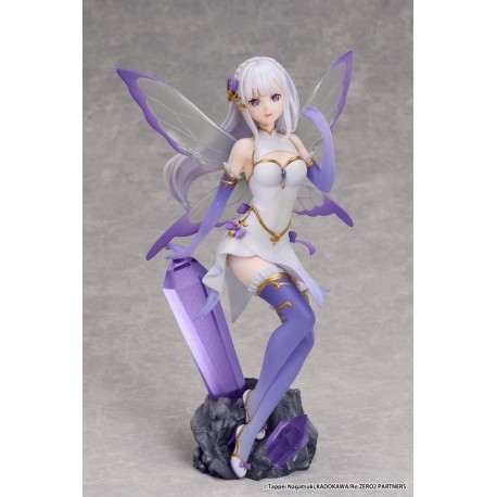 Estatua Re:Zero Emilia con alas y cristal púrpura