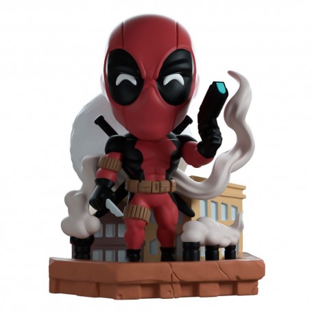 Figurine en vinyle Deadpool 33 de Youtooz, 12 cm, en pose dynamique.