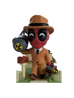 Figura de vinilo Deadpool 35 con traje beige y barril.