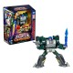 Figura Transformers Overcharge en modo robot con espada y rifle láser.
