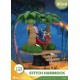Diorama de Stitch en hamaca entre palmeras