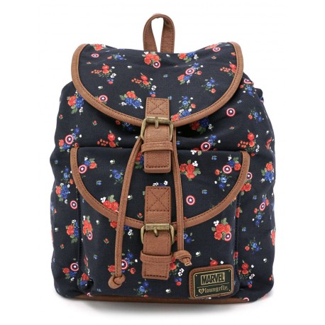 Bag Backpack Loungefly Captain America flowers