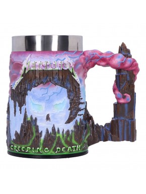 Jarra de Metallica Creeping Death con diseño en poliresina