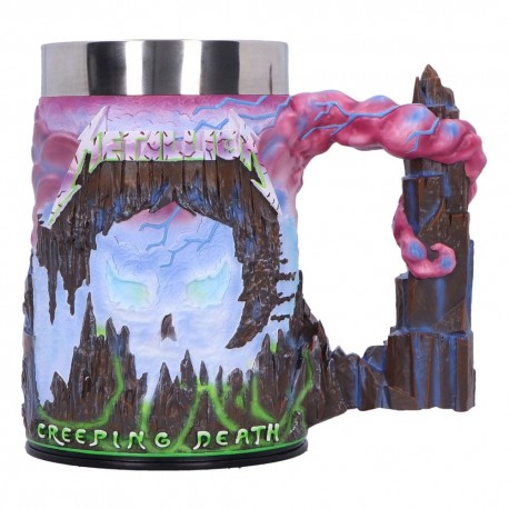 Jarra de Metallica Creeping Death con diseño en poliresina