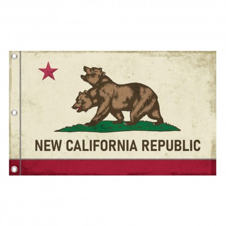 Banner de lona Fallout NCR con oso de dos cabezas