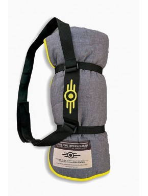 Manta de supervivencia Fallout Vault Tec gris y amarilla