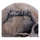 Statue Metallica Pushead Skull en polyrésine, vue latérale