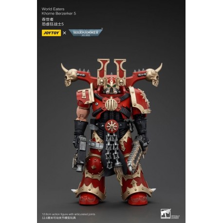 Figura de Khorne Berzerker roja y dorada articulada de 13 cm