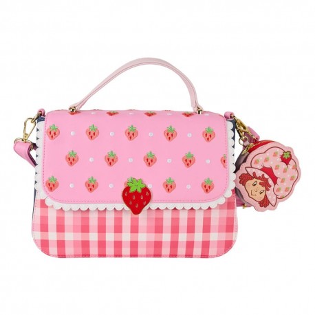 bolsa tiracolo rosa Tarte de Morango com carteira a condizer