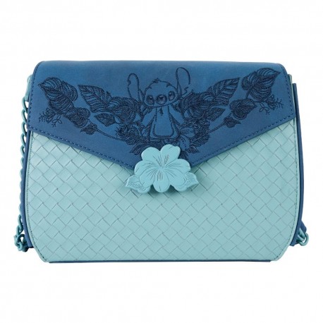 Bandolera azul Disney by Loungefly con bordado de Stitch