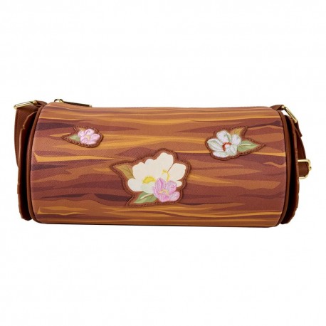 Bolsa transversal Disney by Loungefly O Cão e a Raposa com design de madeira e flores