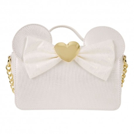 Bandolera Disney blanca con lazo y orejas