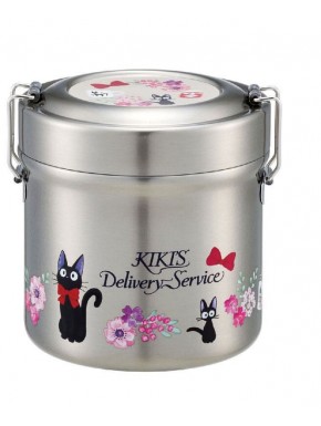 Taza termo Nicky la aprendiz de bruja con Jiji y flores