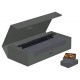 Caixa Ultimate Guard Superhive 550+ XenoSkin cinza aberta.