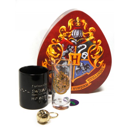 Pack regalo Hogwarts Taza + Vaso + Llavero 3D