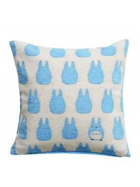 Almohada Totoro azul con siluetas de Totoro