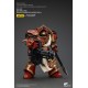 Figura articulada de Crimson Paladin de Warhammer con armadura roja y cañón.
