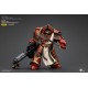 Figura articulada de Crimson Paladin de Warhammer con armadura roja y cañón.