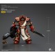 Figura articulada de Crimson Paladin de Warhammer con armadura roja y cañón.