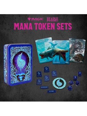 Juego de dados y fichas azules Magic the Gathering
