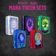 Set de dados y fichas de mana verde de Magic the Gathering.