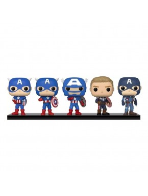 Pack de 5 Figuras POP! Vinyl Captain America de diferentes épocas