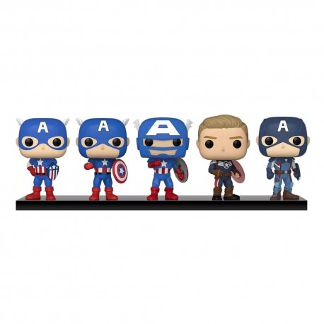 Pacote de 5 Figuras POP! Vinyl Captain America de diferentes épocas