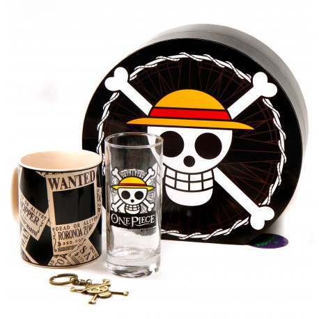 Pack regalo One Piece Taza + Vaso + Llavero 3D