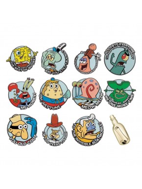 SpongeBob badge display with various characters